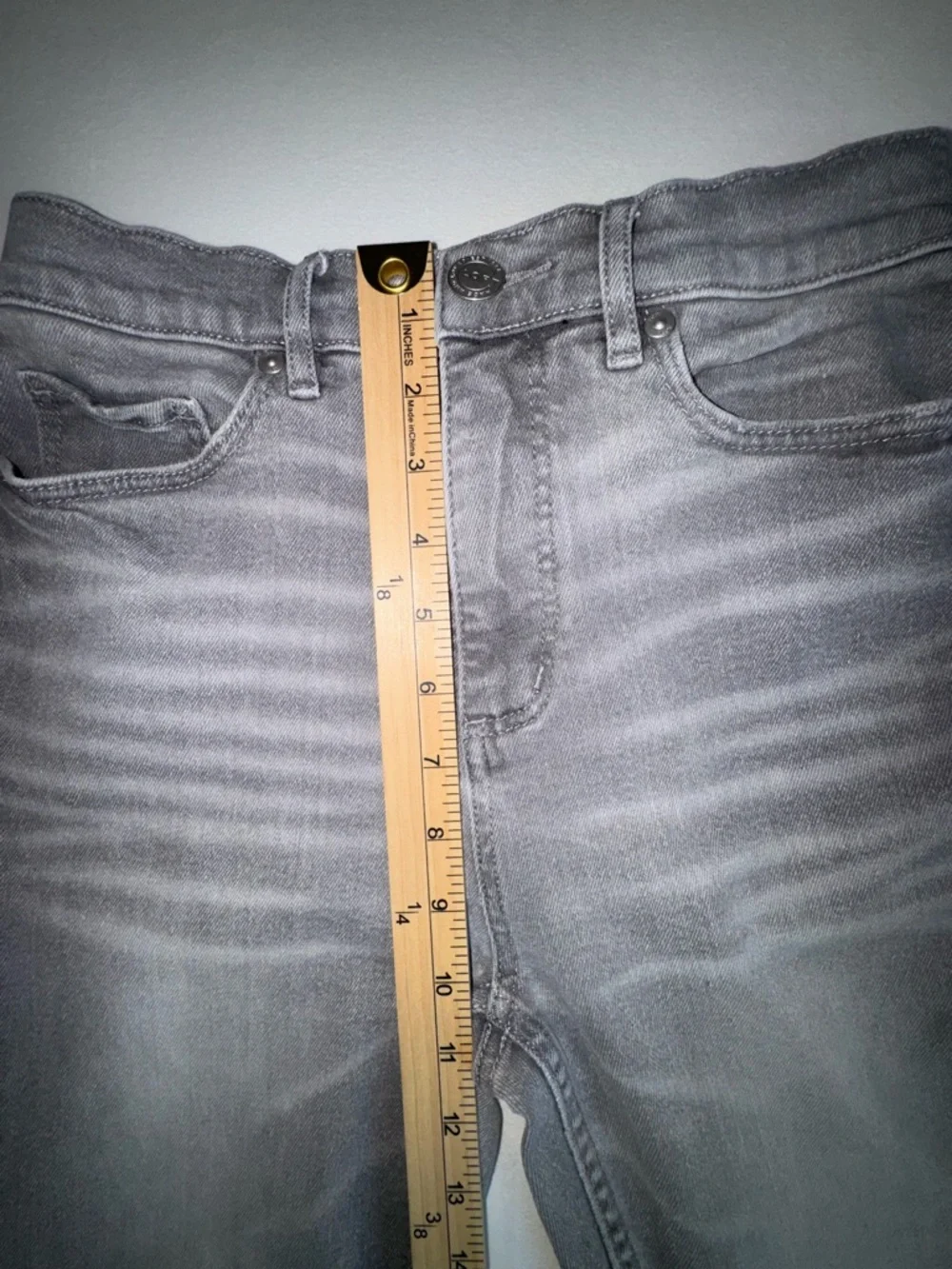 LOFT High Waist Flare Crop Gray Women's Denim‎ Jeans Flared Style Size 4 Frayed